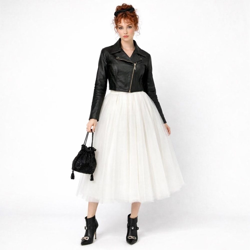 North Bound Black Leather Cropped Asymmetrical Zipper Jacket